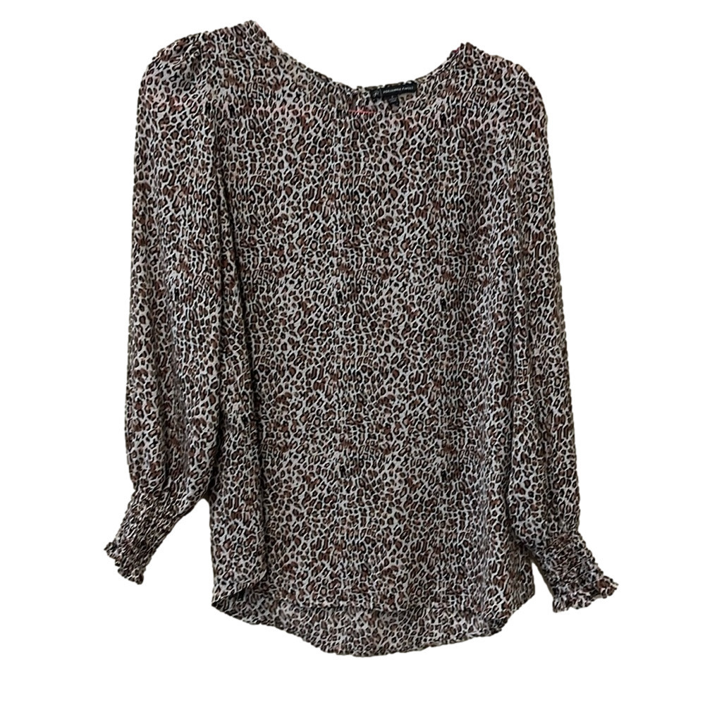 Adrianna papell leopard print blouse, small 🔵